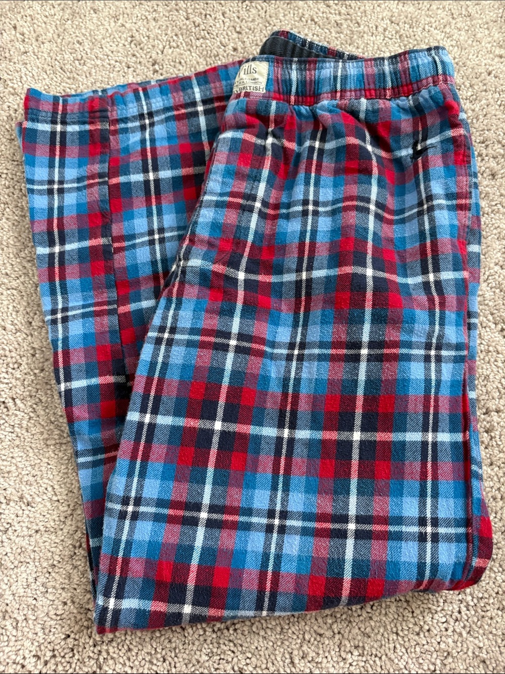 Jack Wills Red, Blue & Navy Plaid Pajama Pants